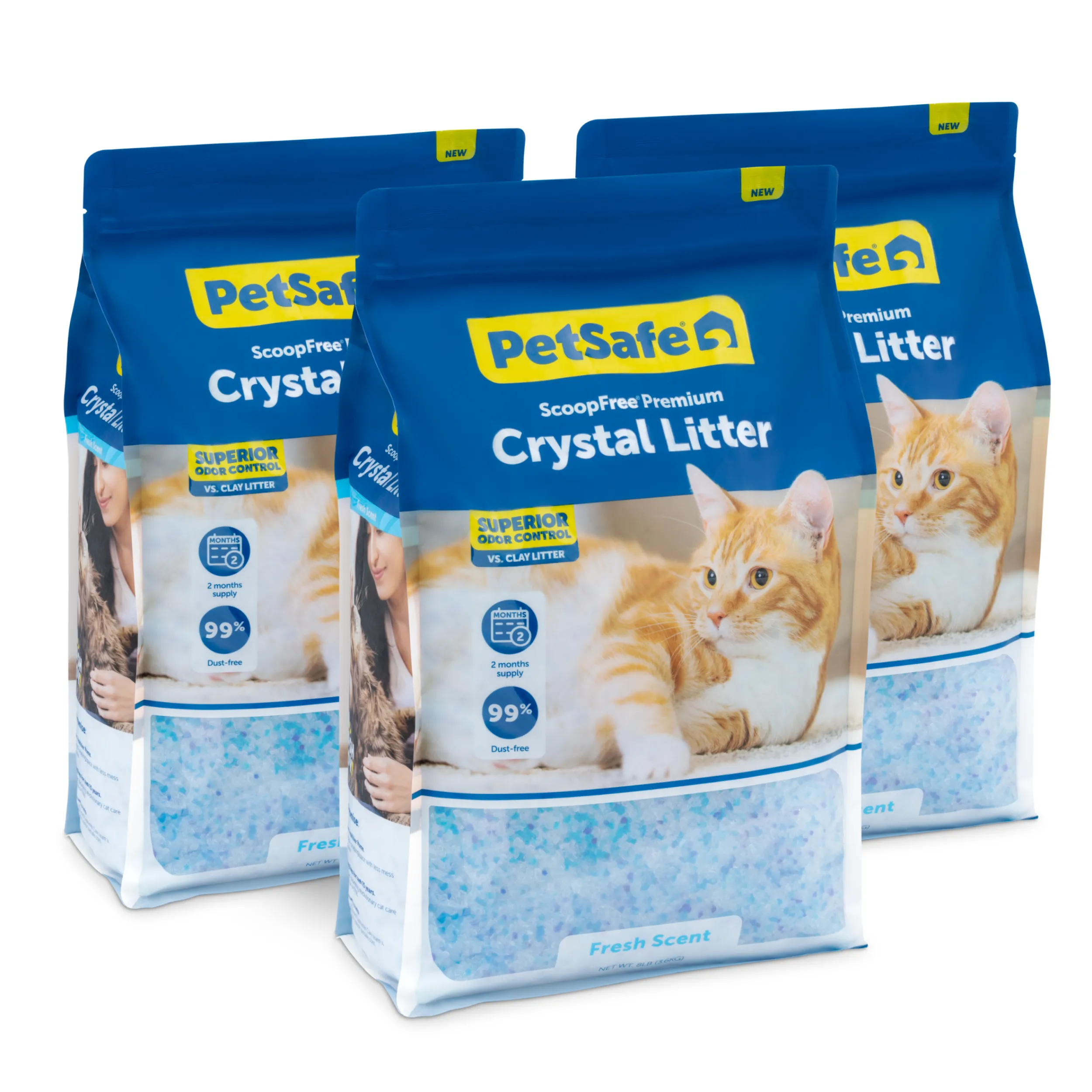 Best Sale PetSafe ScoopFree® Premium Crystal Litter 8 lb Bag, Fresh, 3-pack