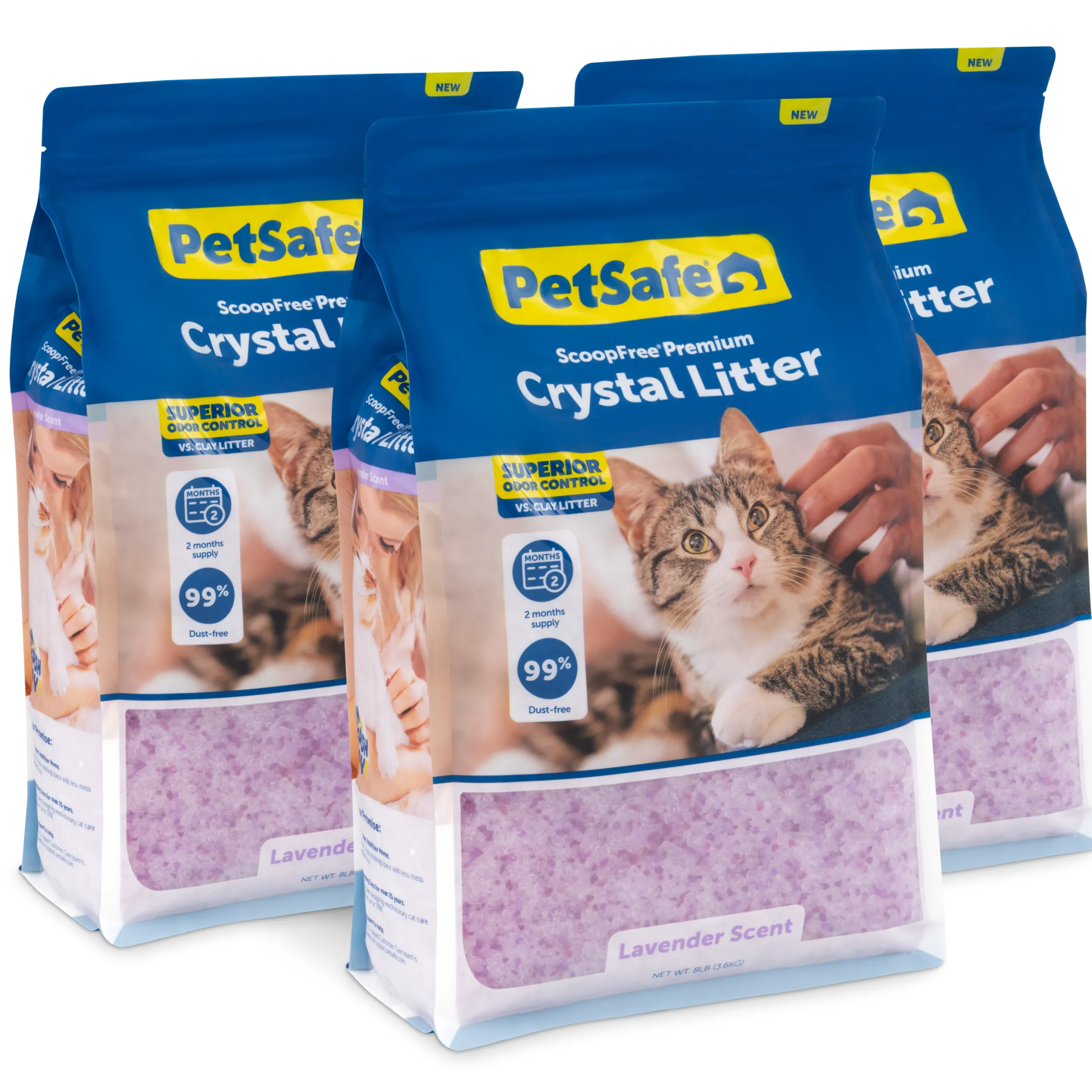 Online PetSafe ScoopFree® Premium Crystal Litter 8 lb Bag, Lavender, 3-pack